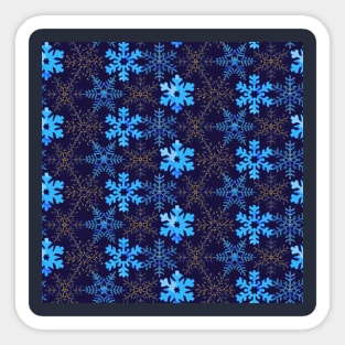 Blue Mosaic Snowflakes Sticker